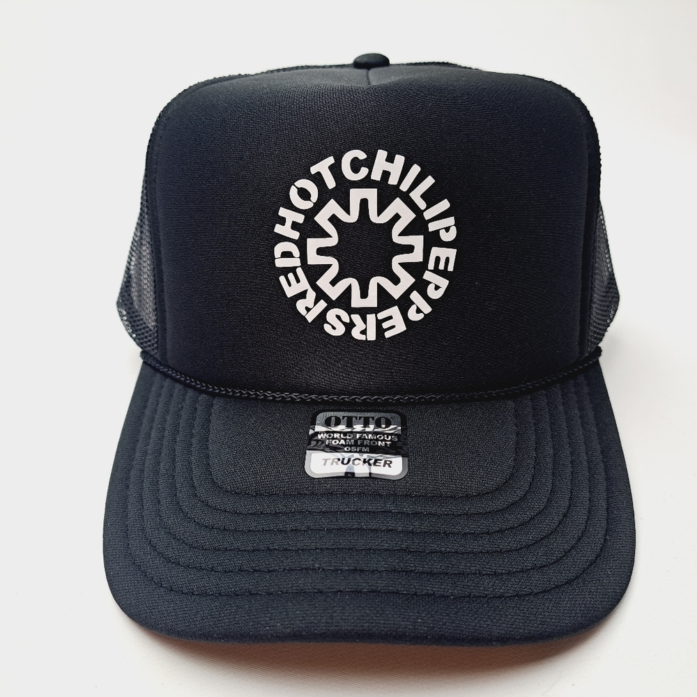 Red Hot Chili Peppers Trucker Mesh Snapback Cap Hat Black